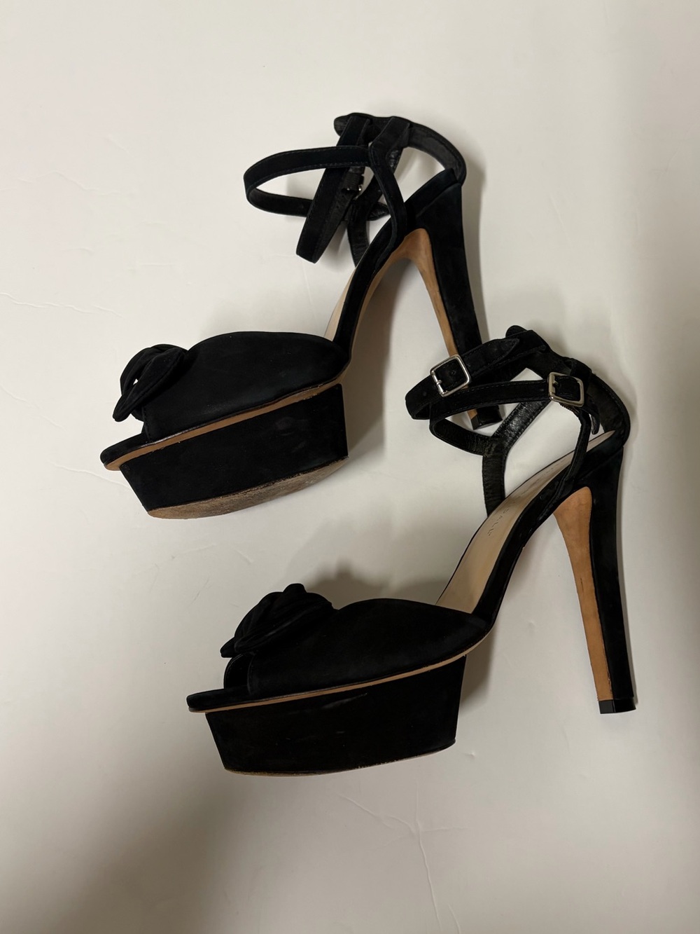 Loeffler Randall Suede Bow Platform Heels - Picture 6 of 12